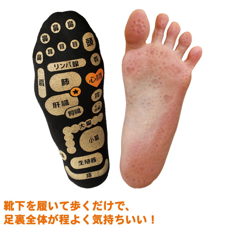 三笠（mikasa） 送料無料 両面足つぼ 先丸 ソックス メンズ つぼ押し