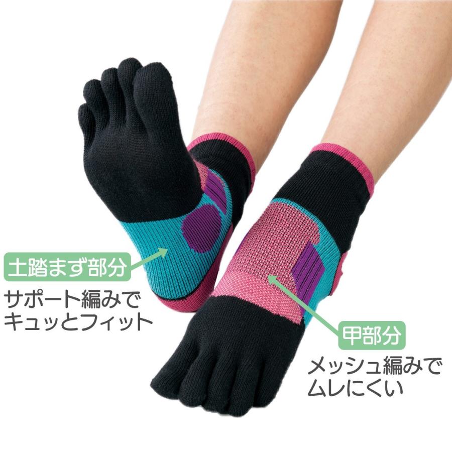 三笠（mikasa） らくらくウォーキング 5本指ソックス 3色組 靴下 ‐五