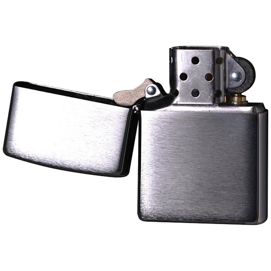 ZIPPO ジッポー ライター #200FB ブラッシュクローム‐ジッポ オイル