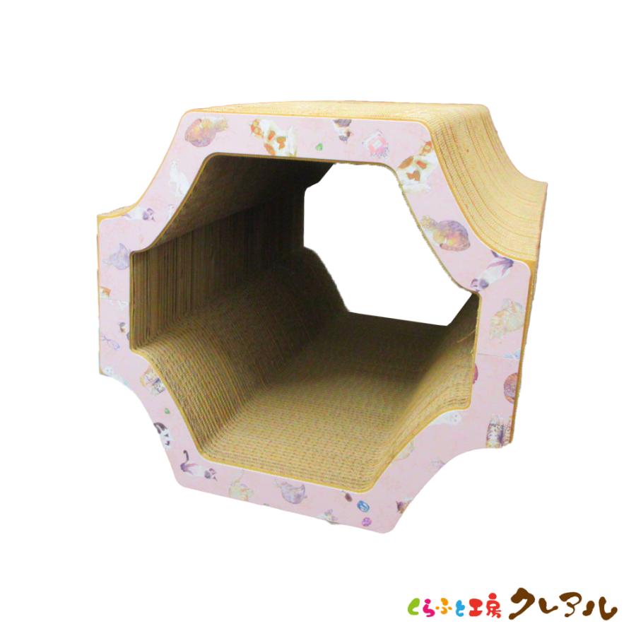 猫 爪とぎ ダンボール （キャットワールド柄）ファンタジートンネル　　　日本製 ダンボール猫 段ボールつめとぎ 爪とぎ 爪磨き 爪みがき 猫用品 おしゃれ