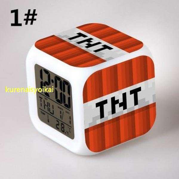 Minecraft クリーパー ｔｎｔ Steve 目覚ましライト クロック アラーム 多色ムード マインクラフト グッズ 生活雑貨 上品 可愛い 大音量 デジタル 家具 インテリア