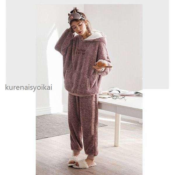 最上の品質な 部屋着 秋冬長袖 ペアルック 冬 上下セット ルームウェア もこもこカップルパジャマ パジャマ レディース 秋冬 モコモコ 寝間着 メンズ 下着 靴下 部屋着