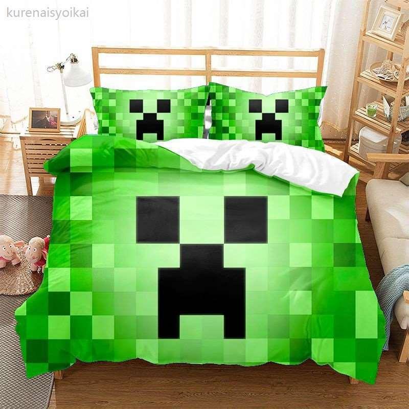 マインクラフト 寝具カバーセット 3点セット 布団カバー 掛け布団カバー 敷き布団カバー 柔らか肌触り 四季通用 丸洗いok 通気吸湿 子供 ギフト muu 紅商会 通販 Yahoo ショッピング