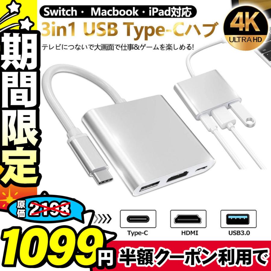 変換アダプター HDMI USB Type C HDMIポート 放熱対策 15周年記念イベントが 最大75％オフ！ 小型 幅広い MacBook ドック Pro Proに対応 代用品 Switch スイッチ Nintendo iPad