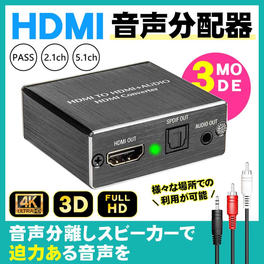 音声分離器4K60Hz HDMI デジタルオーディオ サウンド分離 音声分配器 PS4Pro Fire 日本メーカー新品 TVなど対応 オープニング 大放出セール PS5