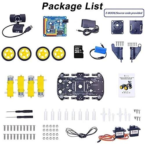 xiaor Geek DsワイヤレスWiFiスマートロボット車ロボットキットRaspberry Pi、リモート制御HDカメラ8?G SD Pi Raspberry 3B