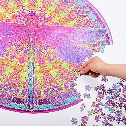 Bgraamiens Puzzle-Zentangle Dragonfly - 1000ピース 鮮やかなトンボ ラウンド曼荼羅パズル カ 並行輸入｜kurichan-shop｜04