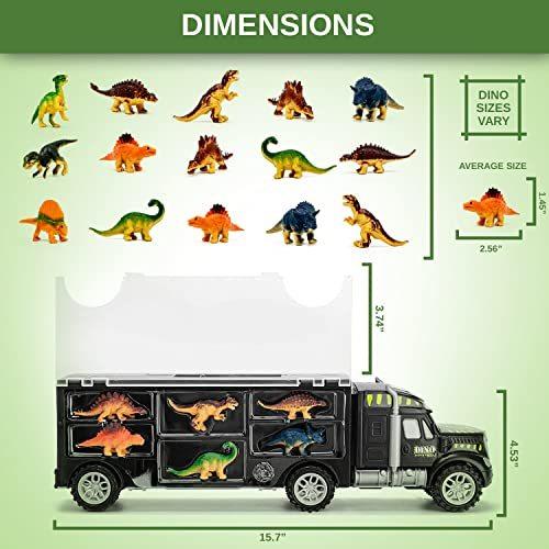 ToyVelt 恐竜恐竜おもちゃの内側と交通自動車船トラックのおもちゃ - ベスト恐竜のおもちゃのために男の子と女の子の年齢3 4 5、 並行輸入 6