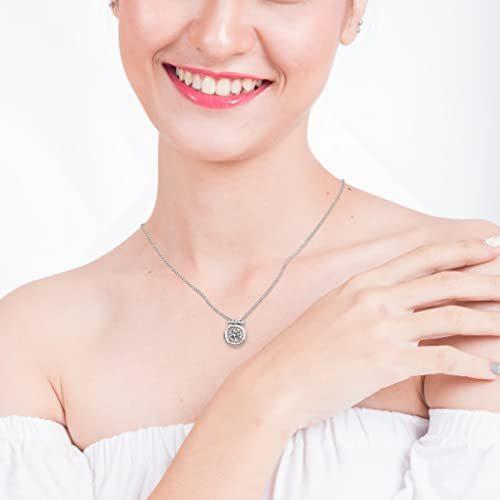 激安価格の Arinza スターリングシルバー 華奢なサークルバーネックレス レディース ダンシングダイヤモンド Cz スワロフスキーキュービックジ ネックレス ペンダント Proksi Si