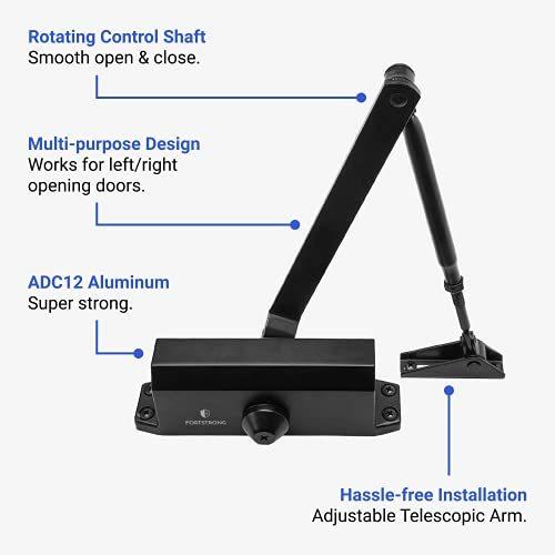 ドアクローザー ブラック FS-1306B 自動調整可能メカニズム グレード3 スプリング 油圧オートドアクローザー 簡単設置寿命サイズ｜kurichan-shop｜02