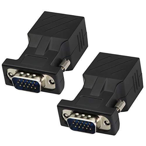 AAOTOKK VGAからRJ45アダプター RJ45メス - VGA 15ピンオスポート Cat5 Cat6 Cat7 イーサネットサ 並行輸入｜kurichan-shop｜04