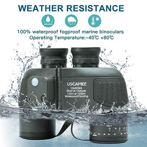 USCAMEL レンジファインダーコンパス付き10x50防水高倍率双眼鏡 - 適用 バードウォッチング コンサート狩猟 