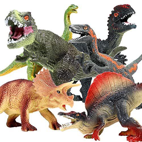 ジュラ紀の恐竜のおもちゃ、12 PCSリアルなジャンボ恐竜の置物、情報付きの教育的な恐竜フィギュアプレイセットディノブック子供のためのイース 並行輸入