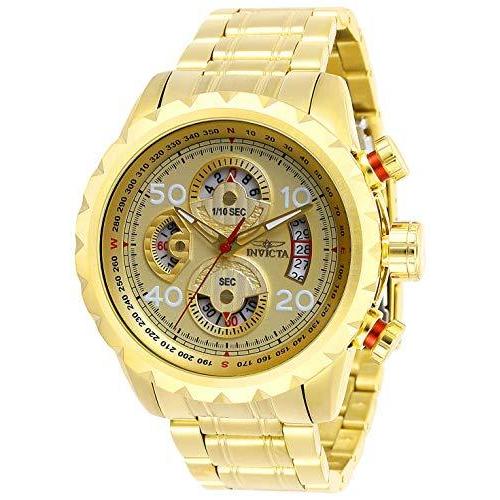 日本製品 Invicta Men´s 28161 Aviator Quartz Multifunction Gold