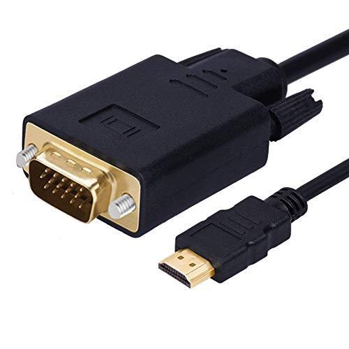 HDMIからVGAケーブル 金メッキ 1080P HDMIオスからVGAオス アクティブビデオアダプター変換コード 6フィート/1.8メ 並行輸入｜kurichan-shop