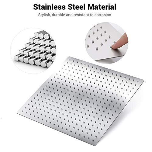 AWARA 16インチ レインシャワーヘッド 正方形 超薄型 304ステンレススチール 高圧シャワーヘッド Lサイズ つや消しニッケル 並行輸入