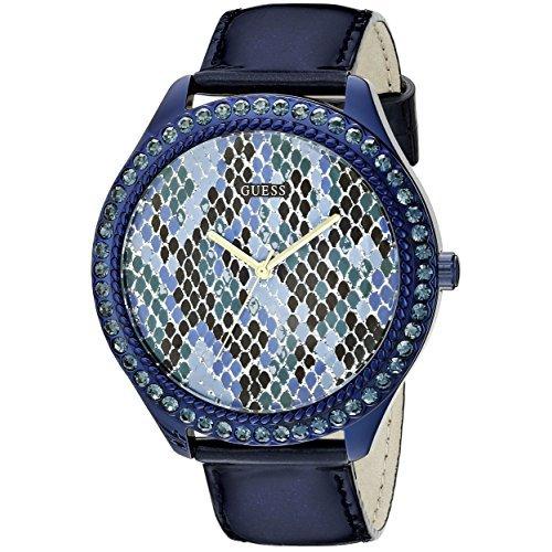 Guess Women 's u0625l3?IconicインディゴブルーPython Print watch 並行輸入