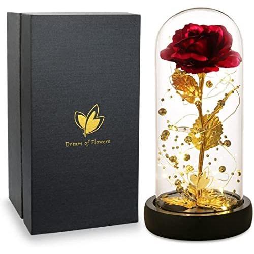 美女と野獣 ローズセット ギャラクシーローズ 人工花 ゴールドローズ バレンタインデー 感謝祭 母の日 クリスマス 女の子 誕生日ギフト