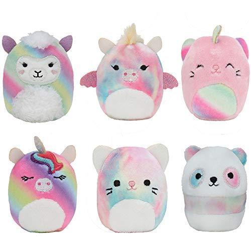 Squishmallow ミニぬいぐるみ レインボー ドリームスクワッド 6個 2インチ ソフトミニスクイシュマロレインボー動物 たまら 並行輸入