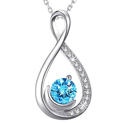 Dorella クリスマス誕生日ギフト 母 妻 12月 2月 誕生石ネックレス レディース ブルートパーズ アメジスト 模造ダイヤモンド｜kurichan-shop