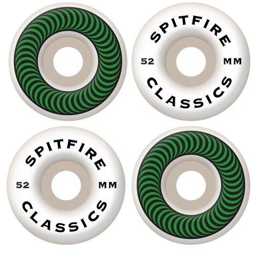 Spitfire Classics White / Green Skateboard Wheels - 52mm 99a Set of  並行輸入｜kurichan-shop