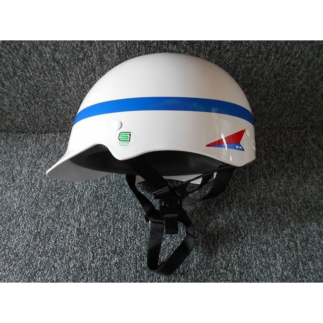 通学 自転車用ヘルメット 北川工業BR−1B 白（ブルーテープ