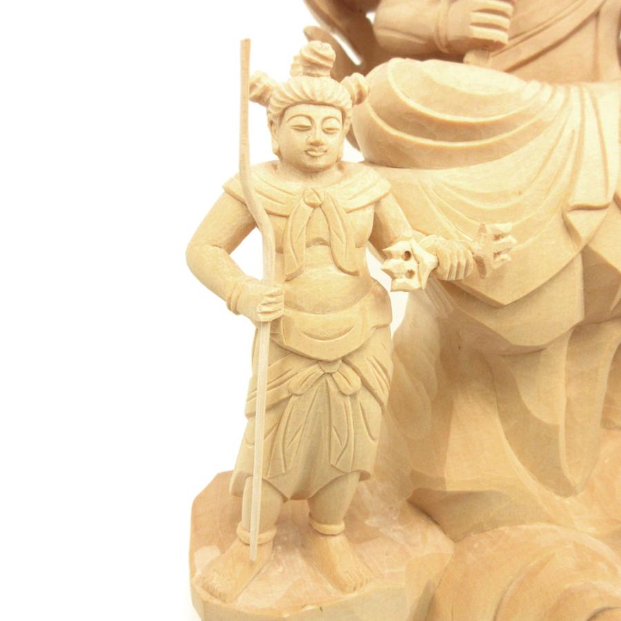 一明造　良寛様座座像　置物　唐銅　共箱 仏像 不動明王 座像 3.5寸 両童子付 矜羯羅童子 制多迦童子 火炎覆い