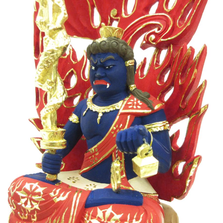 木彫り 不動明王の脇侍 制多迦童子、矜羯羅童子 木像 大きめ 二体