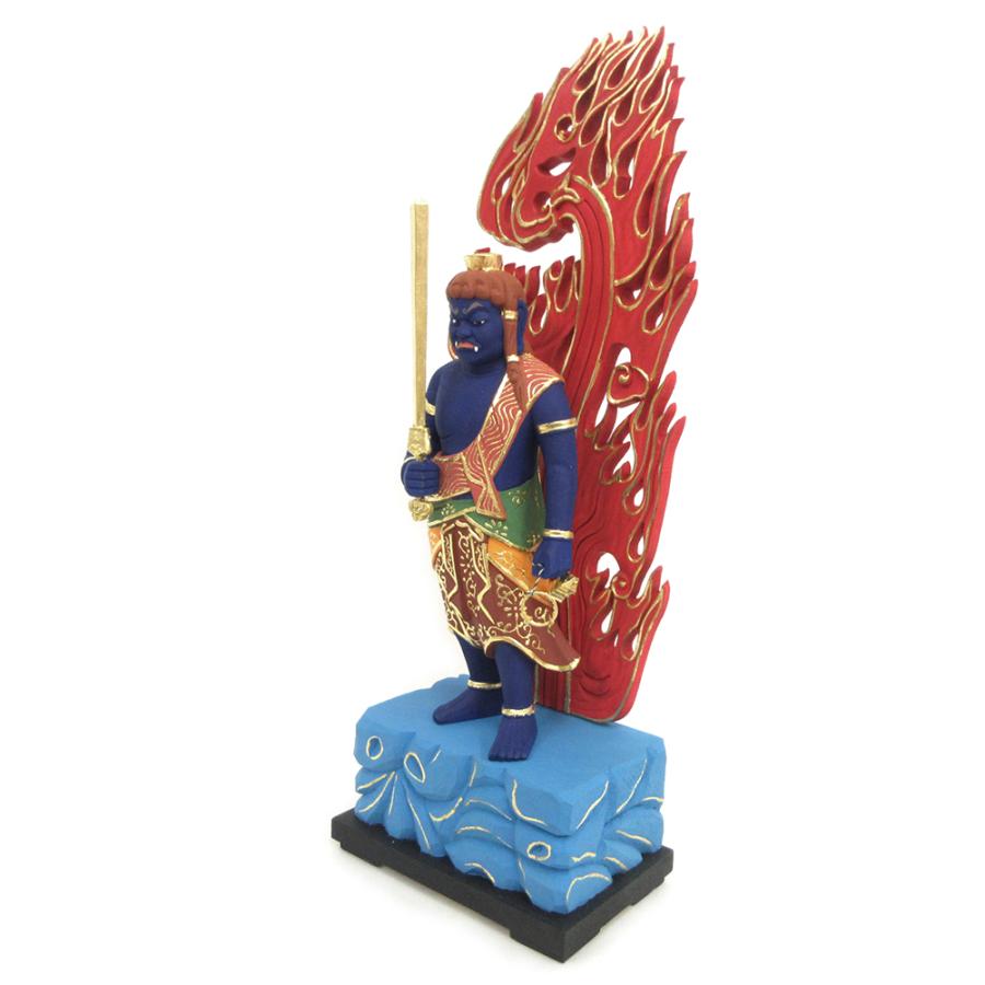 仏像 波きり不動 立像 6.0寸 桧木彩色 不動明王像 お不動様 波切不動