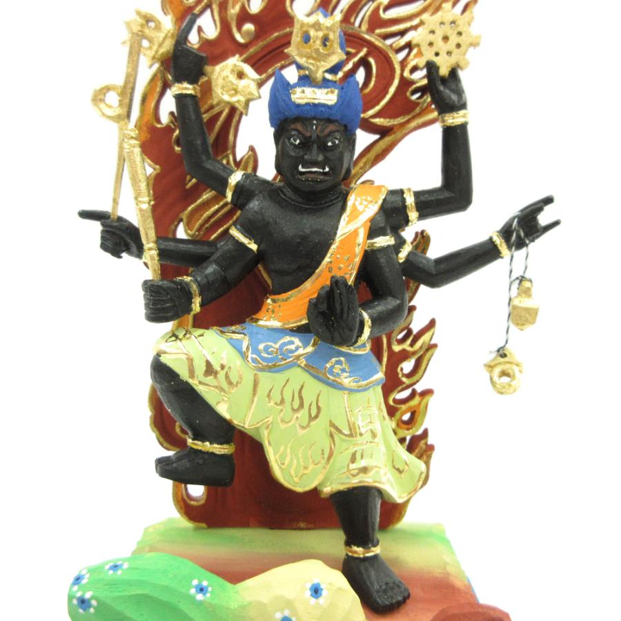 仏像 烏枢沙摩明王 立像 4.0寸 楠木彩色 : 栗田こだわり仏像専門店