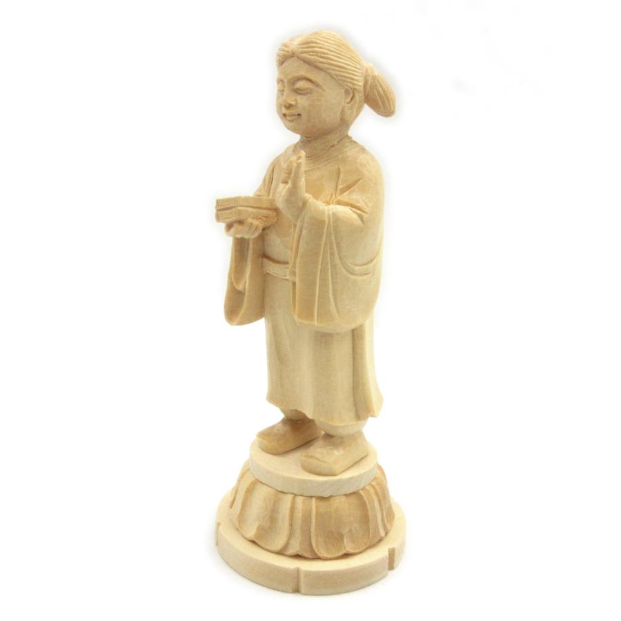 仏像 善膩師童子 立像 3.5寸 桧木 ぜんにしどうじ : 栗田こだわり仏像