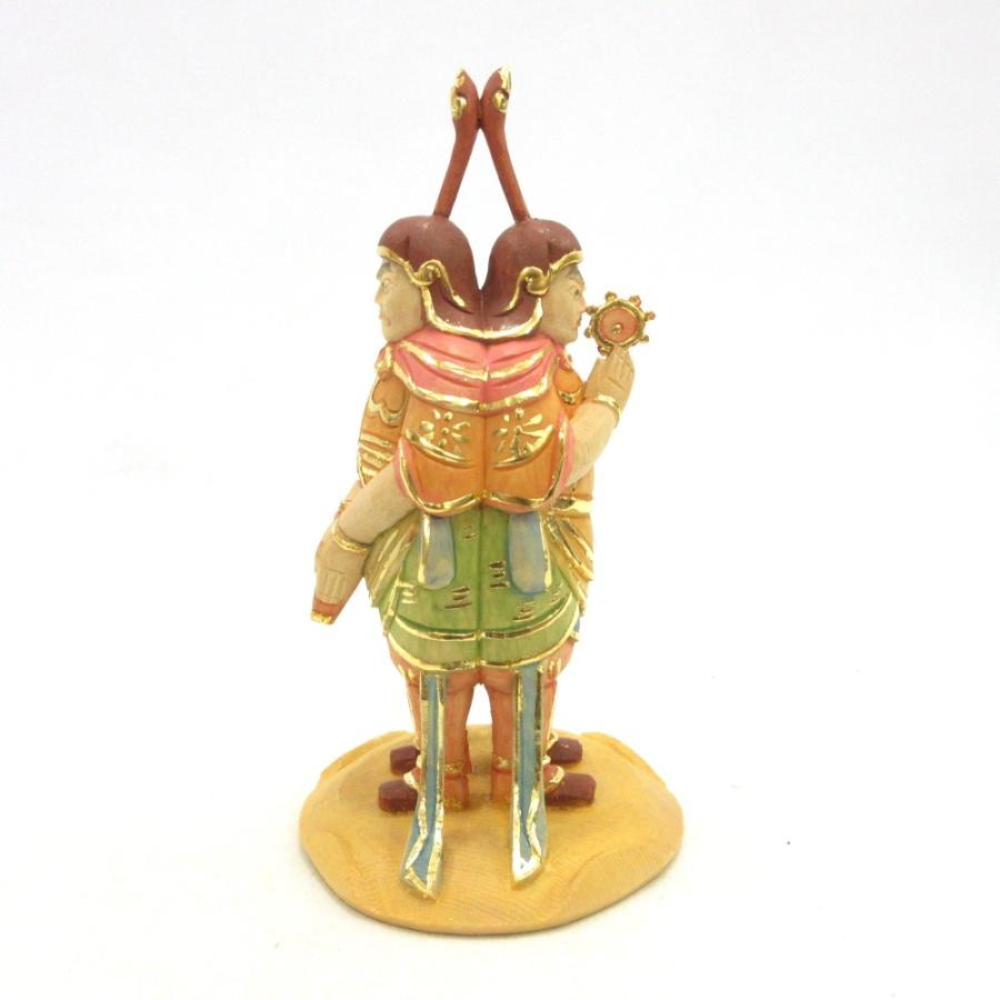 仏像 双身毘沙門天 総高14.5cm 桧木彩色 : 栗田こだわり仏像専門店