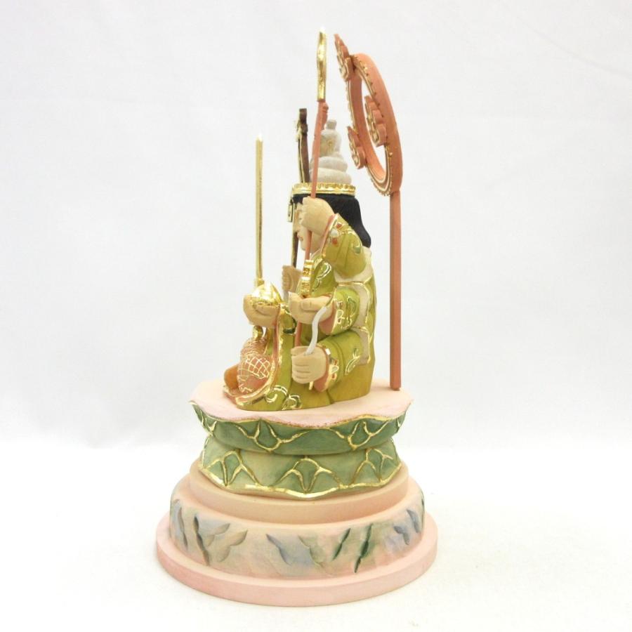 仏像 宇賀弁才天 座像 3.0寸 桧木彩色 宇賀神 弁才尊天 弁財天 妙音天