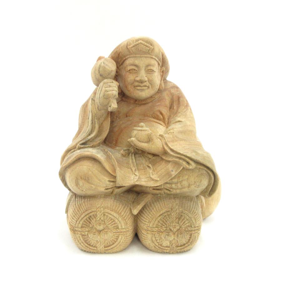 仏像 大黒天 大国主大神 18cm 樟木 七福神 大黒様 置物