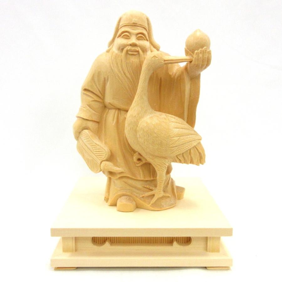 木彫仏像 七福神・福禄寿 高さ約25珊桧木 （受注生み出すこと） 美術、工芸品-仏像