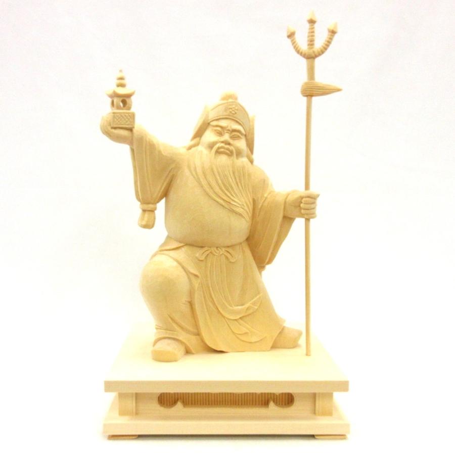 木彫仏像 七福神・毘沙門天 高さ約25珊桧木 （受注生み出すこと） 仏像-美術、工芸品