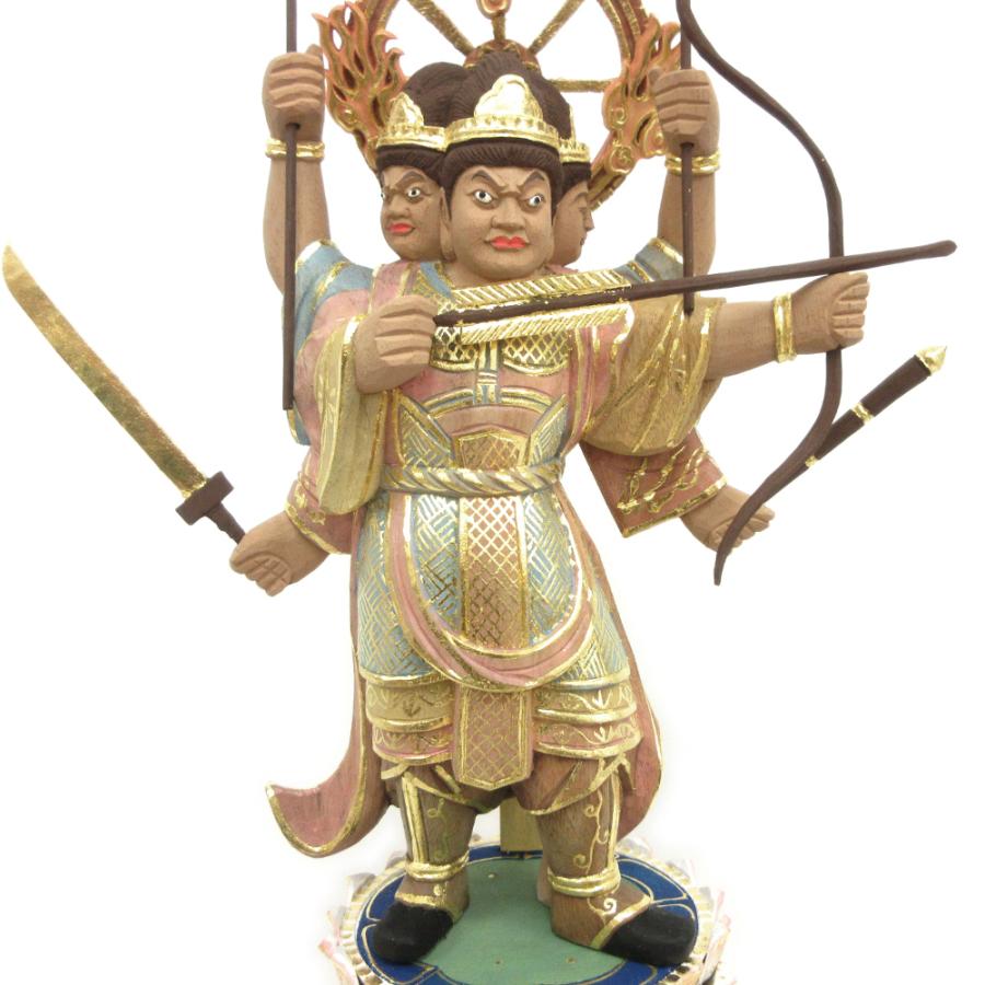仏像 摩利支天 立像 騎猪像 6.0寸 樟木彩色 護身 蓄財 : 栗田こだわり
