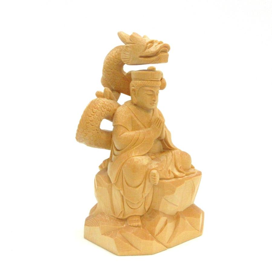 仏像 龍神/龍王 半跏像 総高14cm 桧木_1