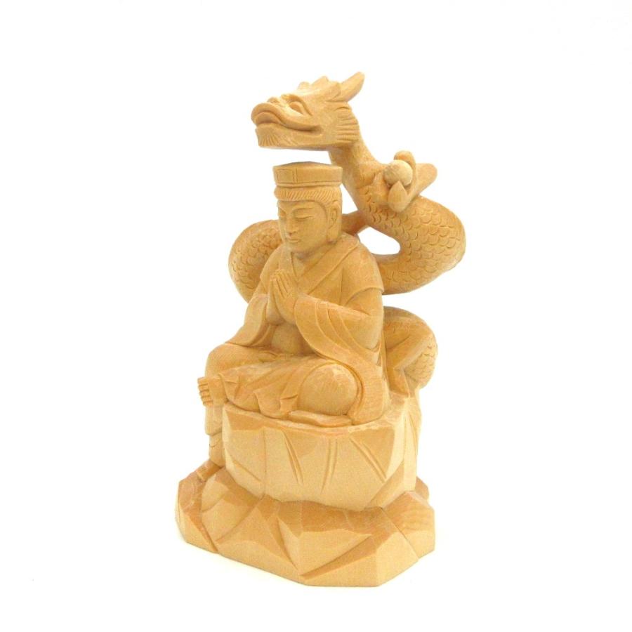 仏像 龍神/龍王 半跏像 総高14cm 桧木_2