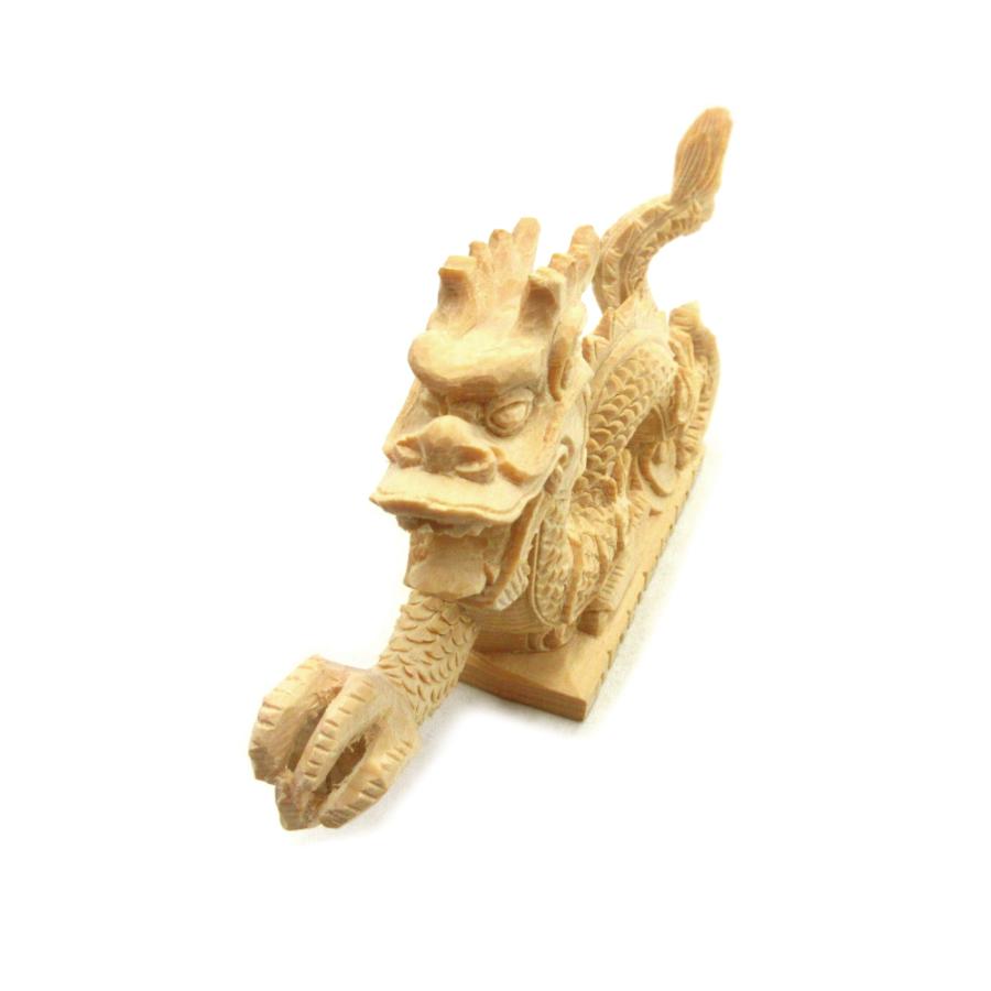 開運 龍 龍神 龍螺鈿小物入【木製品】 龍神 龍王 仏像 神像 水晶持ち 総高8.5cm 桧木 木彫り 龍神像 龍の置物