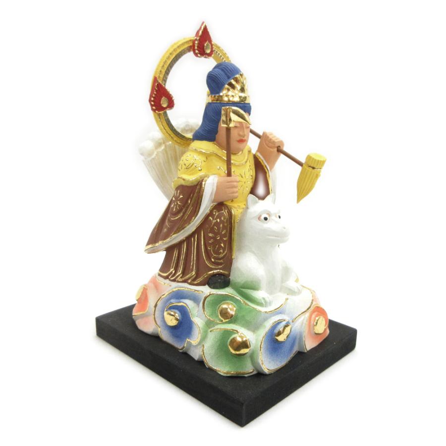 仏像 九本稲荷 総高15cm 桧木彩色 お稲荷さん お稲荷様 稲荷神 : 栗田