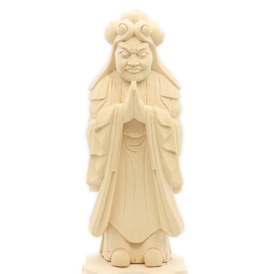 仏像 鬼子母神 鬼形像 立像 6.0寸 四角台 桧木 訶梨帝母 日蓮宗 法華経