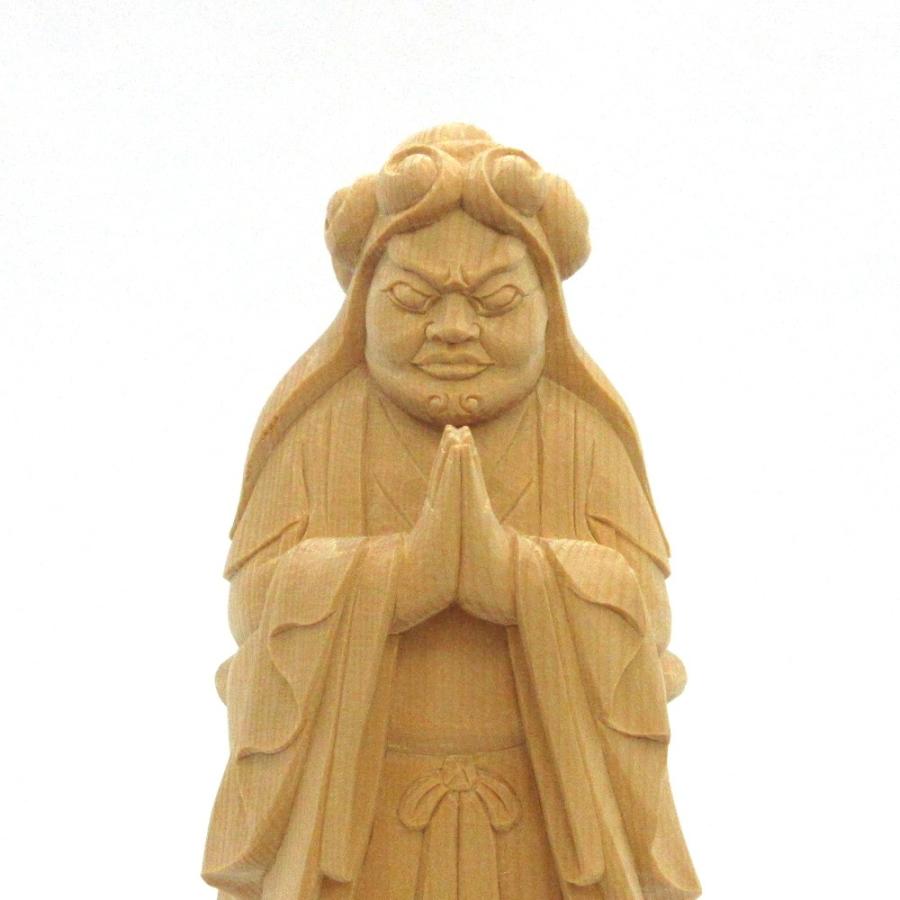 子安鬼子母神 木地彫 総高さ約13㎝ 仏像 木彫仏像子安鬼子母神坐像 総