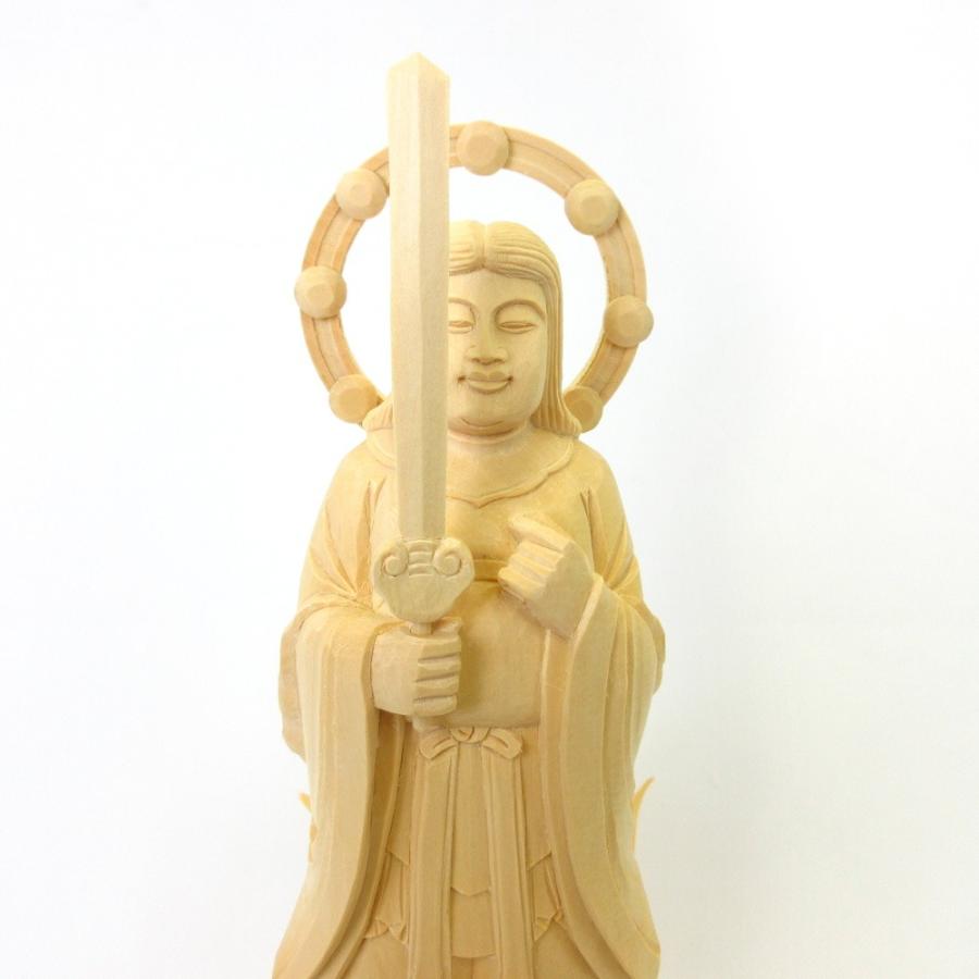 仏像 妙見菩薩 立像 乗亀像 6.0寸 桧木 : 栗田こだわり仏像専門店