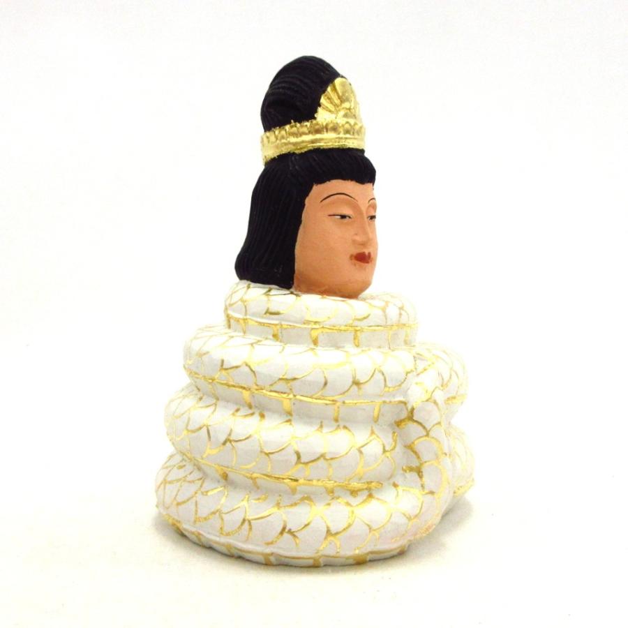仏像 宇賀神 白蛇 女神像 総高8cm 桧木彩色 : 栗田こだわり仏像