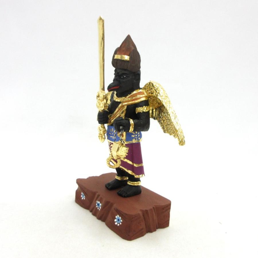 仏像 烏天狗 総高13cm 桧木彩色 迦楼羅天 : 栗田こだわり仏像専門店