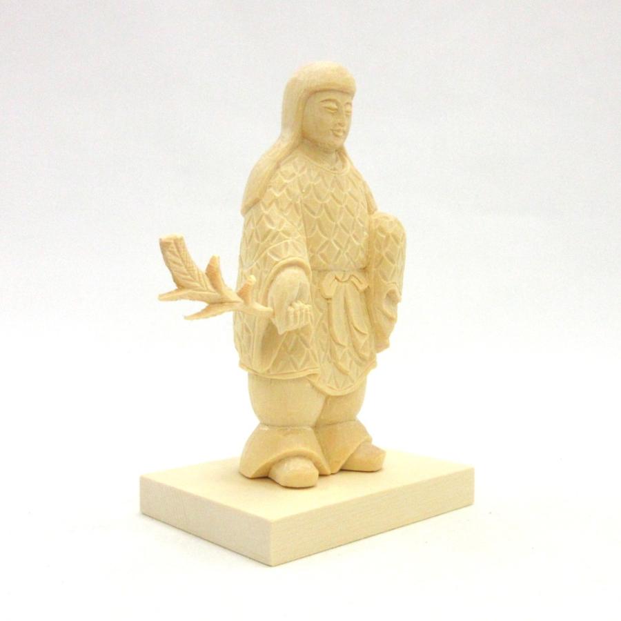 木彫神像 少彦名命 すくなひこなのみこと 総高12cm 桧木 : 栗田