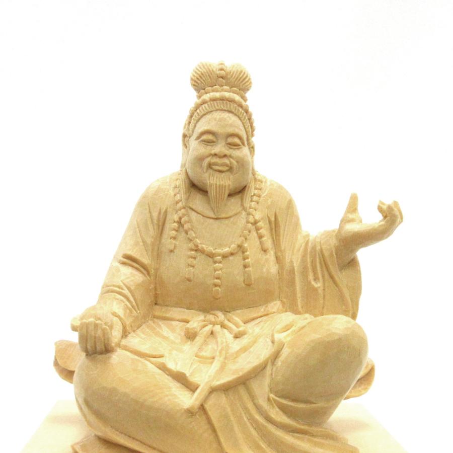 木彫神像/大国主命3寸総高16cm（台高5cm）桧木 : 栗田こだわり仏像専門