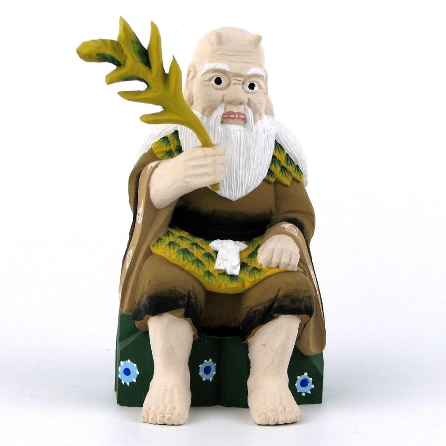 神像 神農神 総高10cm 柘植彩色