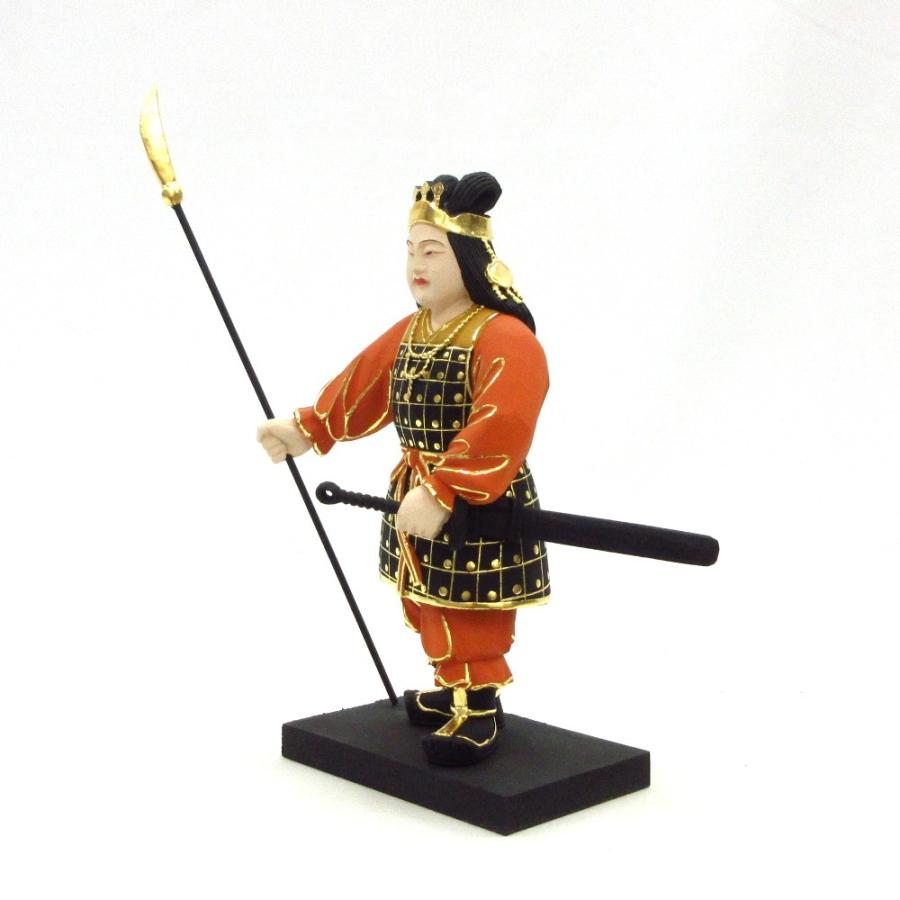 神像 神功皇后三韓遠征像 総高21cm(武器込み25cm) 桧木彩色 : 栗田